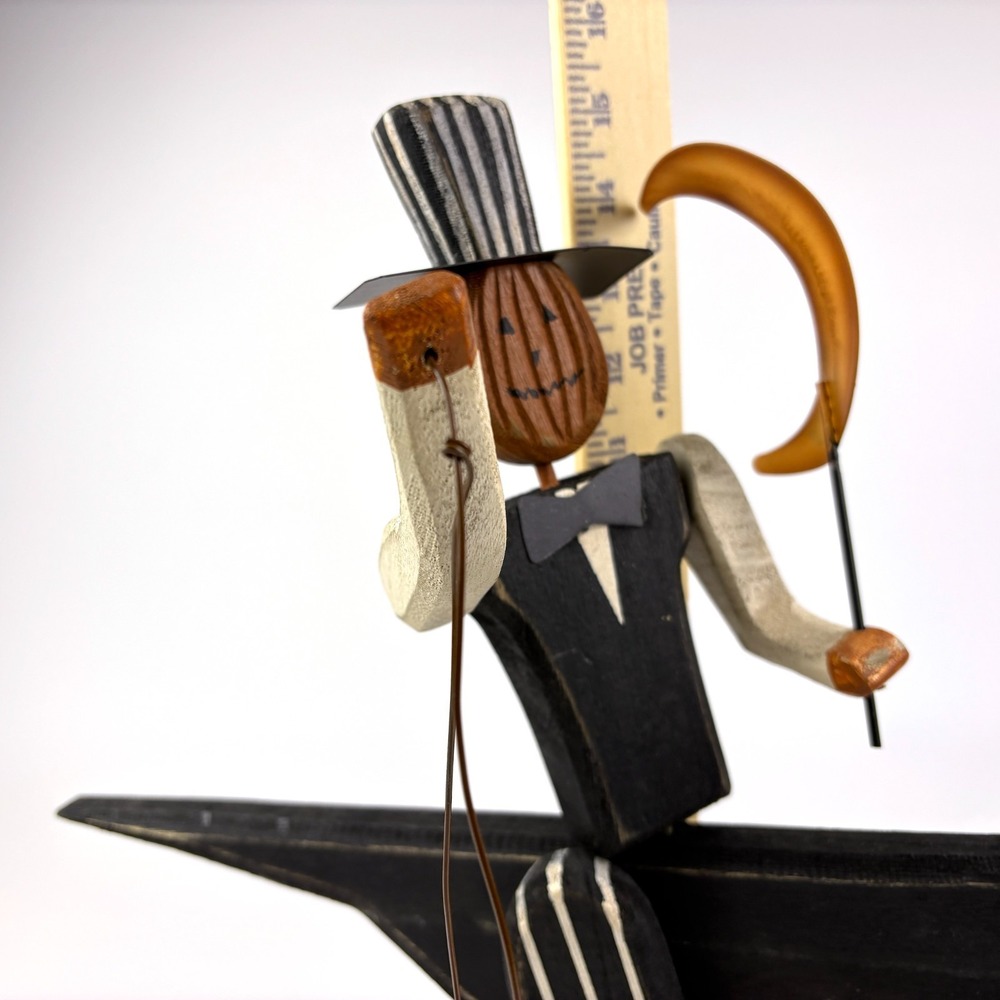 Primitives by Kathy Stand Up‎ Jack on Crow Dan DiPaolo Wooden Folk Art Halloween - Picture 9 of 15